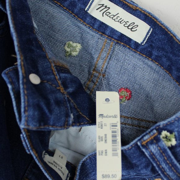 NWT Madewell Embroidered Floral Denim Mini Skirt – Spring & Summer Style - Picture 4 of 10